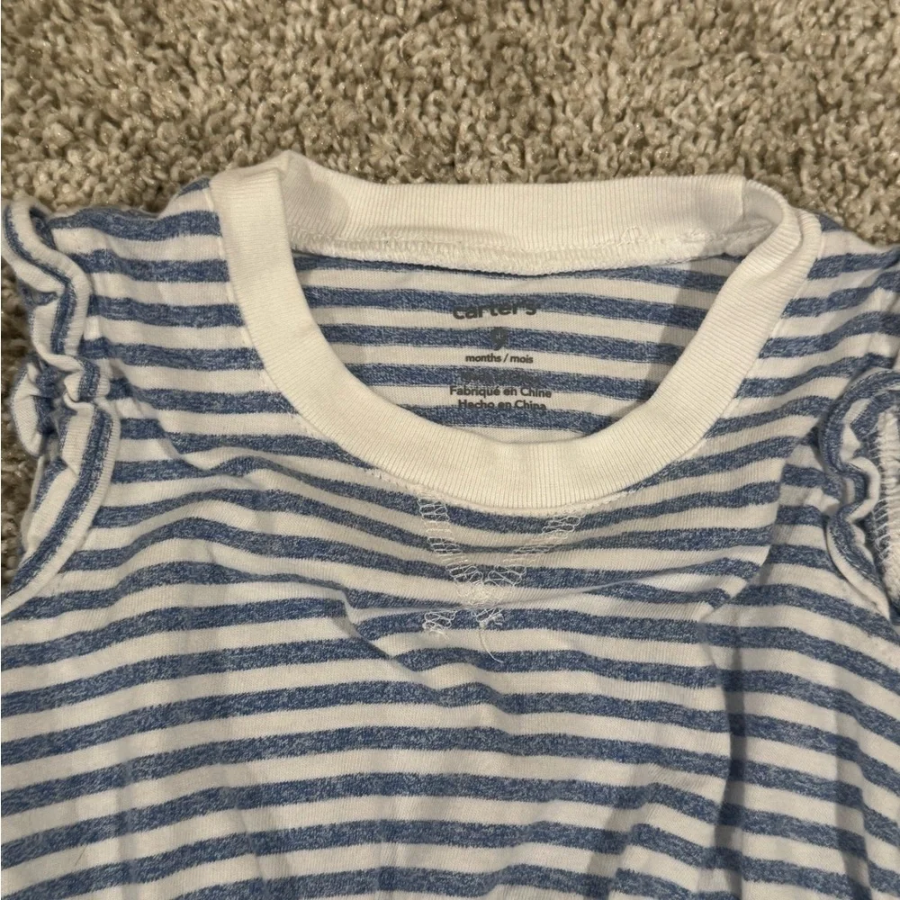 Carter’s Blue & White Striped Dress with Bloomers Nautical– Size 9 Months